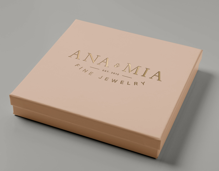 Image of full logo on a jewelry box