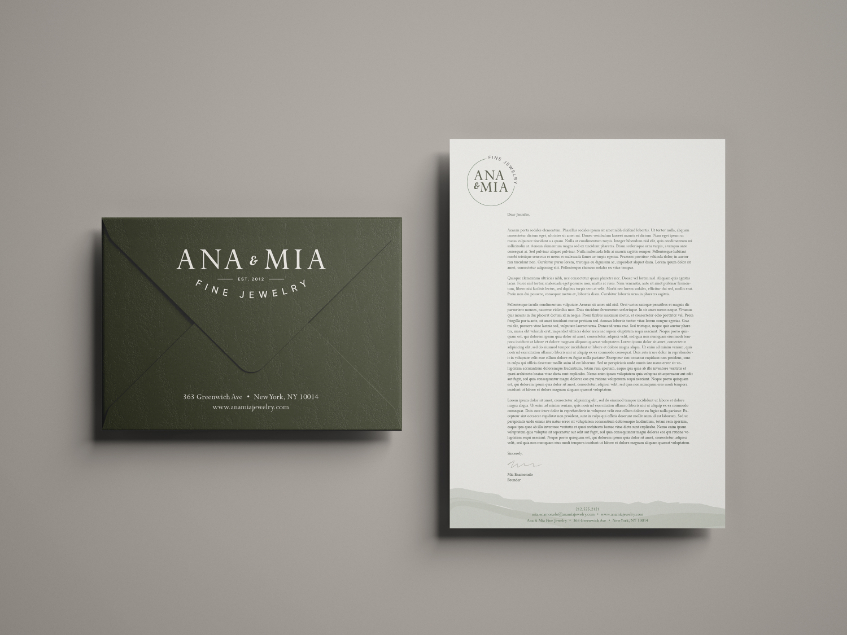 Image on Ana and Mia's letterhead and envelope