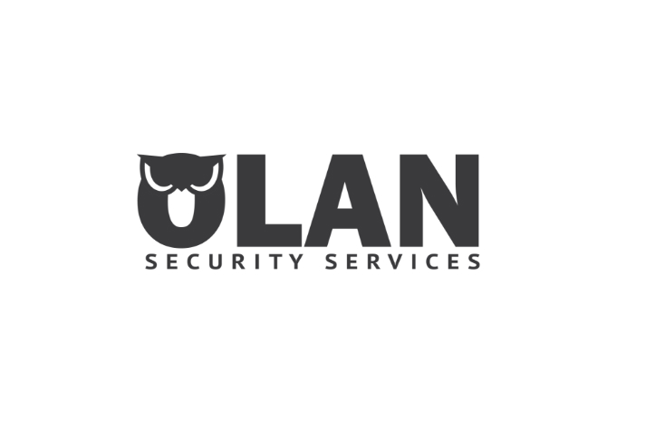 Black variation of Olan Security Services logo. Done by Stephanie Reid Designs