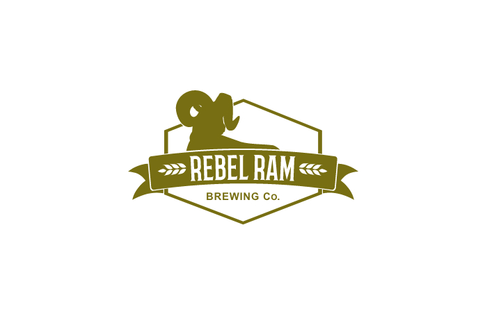 Dark green version of rebel ram logo. Done by Stephanie Reid Designs