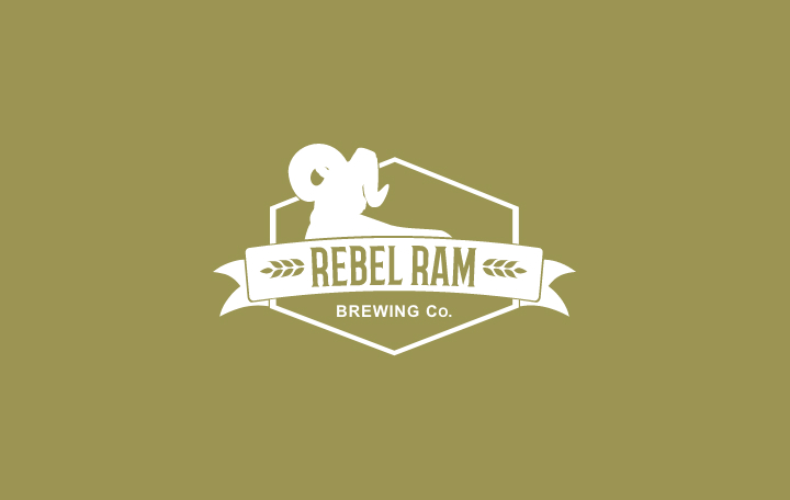 Light version of rebel ram logo on dark background. Done by Stephanie Reid Designs